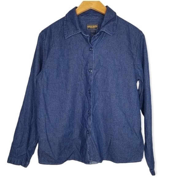 Woolrich Tops - Woolrich Blue Denim Long Sleeve Shirt Size Large